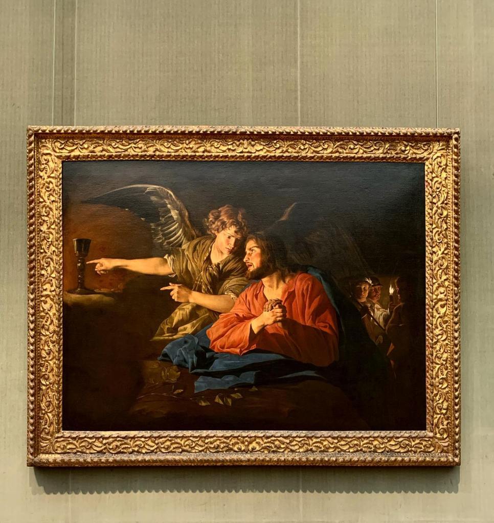 Matthias Stom (1600–c.1652), Christ on the Mount of Olives, c.1630–32, Oil on canvas, 155.7 × 204.5 cm, Gemäldegalerie, Berlin