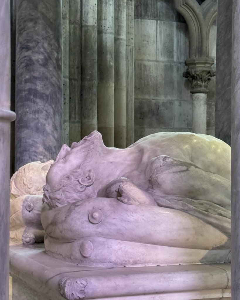 Germain Pilon (c.1525/1530-1590), ‘The tomb of Henry II and Catherine de' Medici (Transi marble monument of Henri II ),’ 1560 to 1573, Carrara marble, Basilica Cathedral of Saint-Denis, Paris