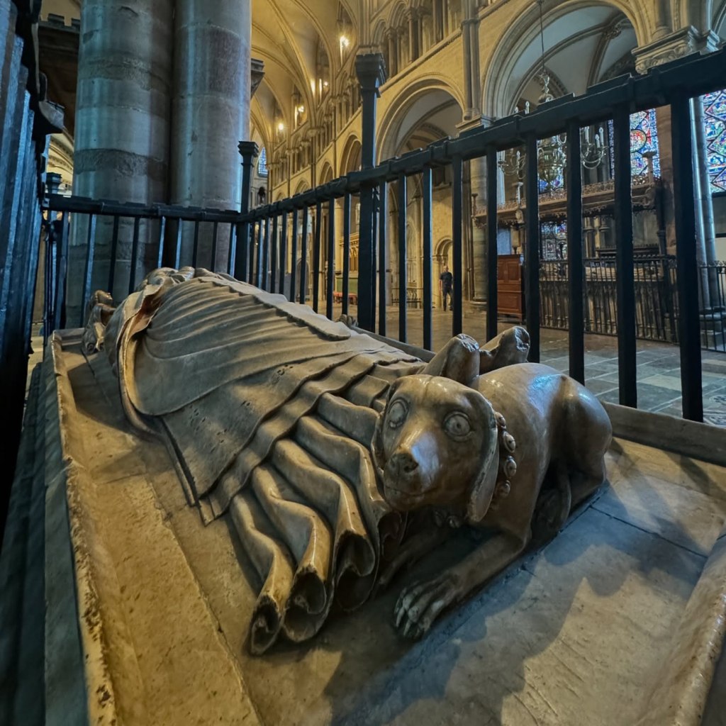 Unidentified London workshop, The tomb of Archbishop of Canterbury William Courtenay ( 1342 - 1396 ), Alabaster sculpture, 15th century, Canterbury Cathedral