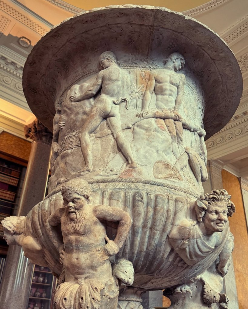 2nd-century Roman school in&nbsp; reconstructed form by Giovanni Battista Piranesi (1720-1778), ‘The Piranesi Vase,’ Marble&nbsp; sculpture, 71.12 x 271.78 cm, The British Museum