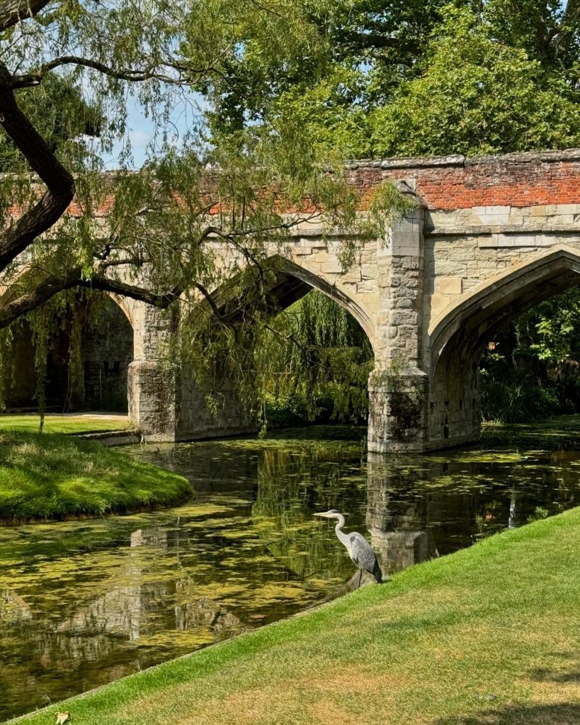The stone bridge at Eltham Palace, London.