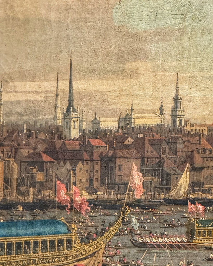Canaletto (1697-1768), The River Thames with St Paul’s Cathedral on Lord Mayor’s Day, c. 1748, Oil on canvas, 118  x 238 cm, the Lobkowicz Palace, Prague