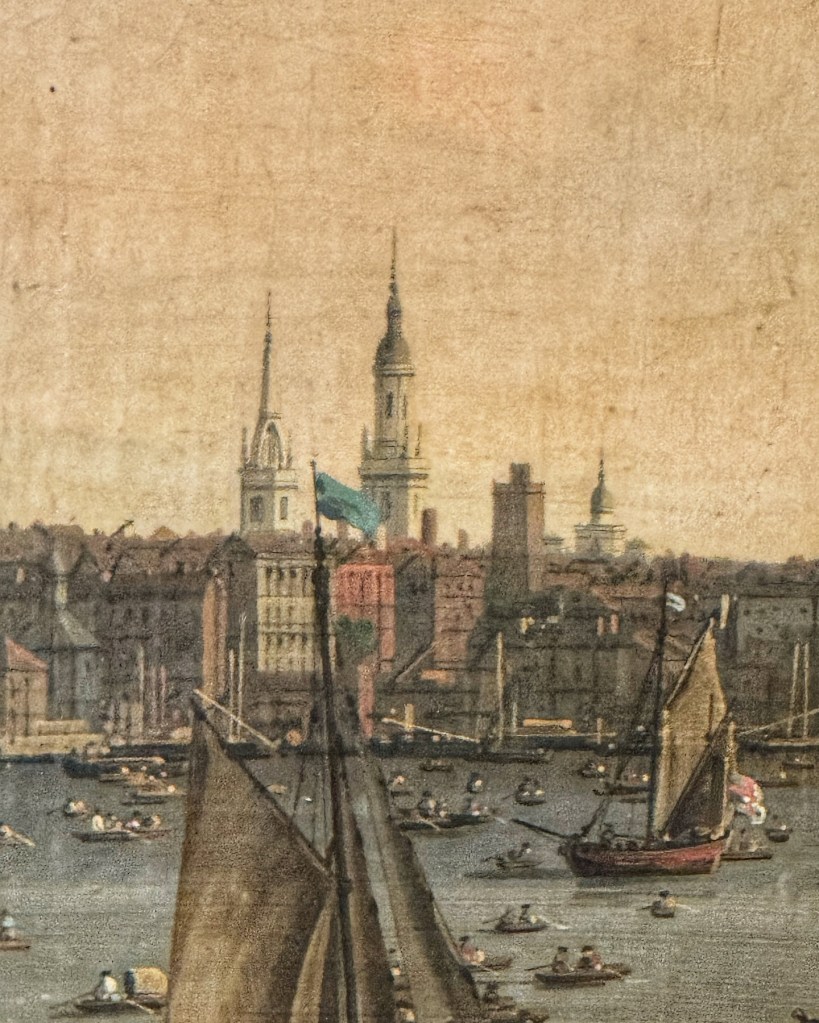 Canaletto (1697-1768), The River Thames with St Paul’s Cathedral on Lord Mayor’s Day, c. 1748, Oil on canvas, 118  x 238 cm, the Lobkowicz Palace, Prague