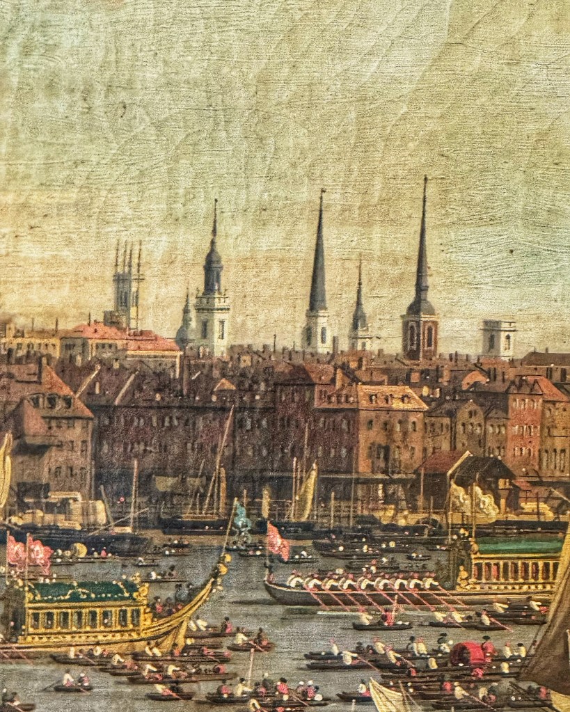 Canaletto (1697-1768), The River Thames with St Paul’s Cathedral on Lord Mayor’s Day, c. 1748, Oil on canvas, 118  x 238 cm, the Lobkowicz Palace, Prague