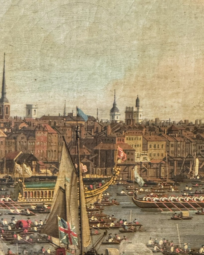 Canaletto (1697-1768), The River Thames with St Paul’s Cathedral on Lord Mayor’s Day, c. 1748, Oil on canvas, 118  x 238 cm, the Lobkowicz Palace, Prague