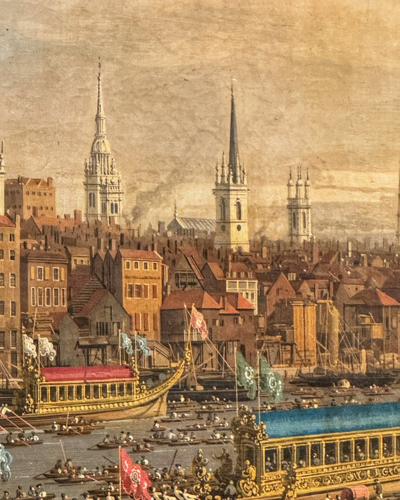 Canaletto (1697-1768), The River Thames with St Paul’s Cathedral on Lord Mayor’s Day, c. 1748, Oil on canvas, 118  x 238 cm, the Lobkowicz Palace, Prague