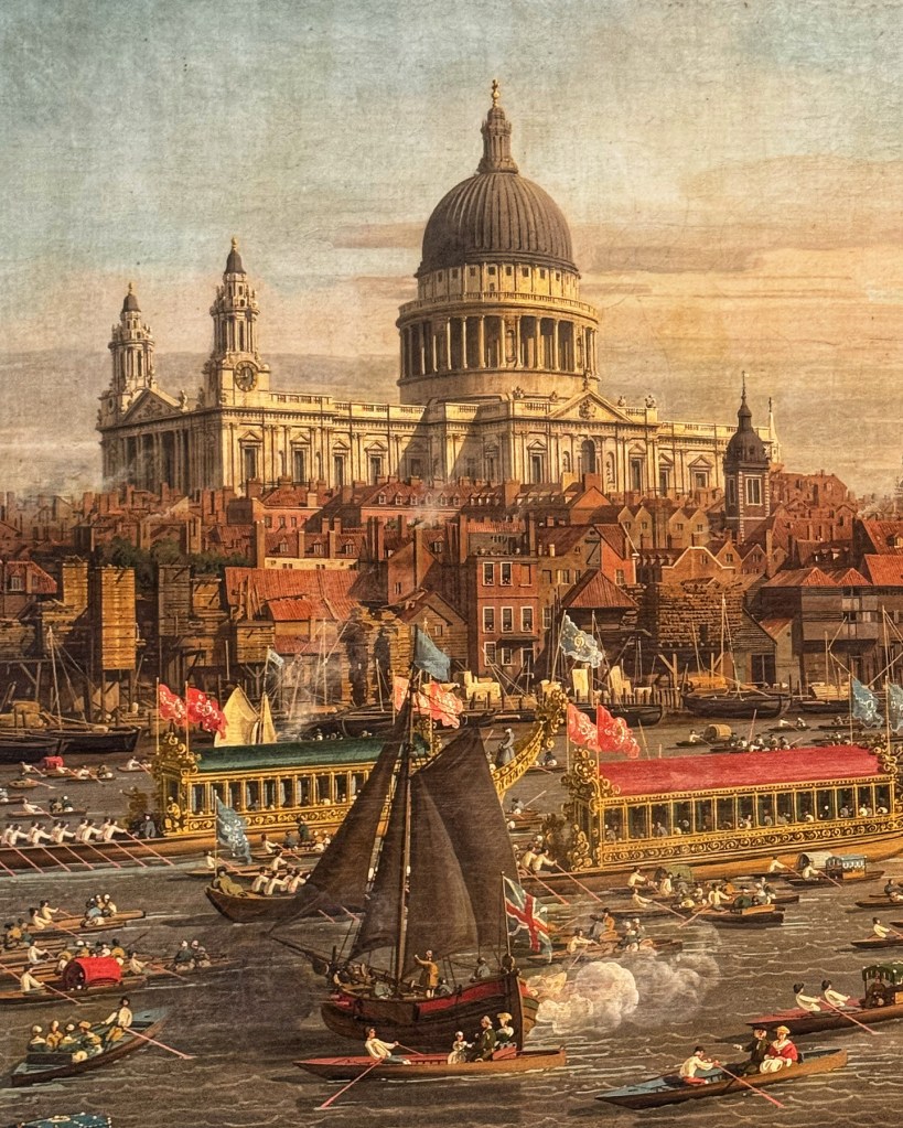 Canaletto (1697-1768), The River Thames with St Paul’s Cathedral on Lord Mayor’s Day, c. 1748, Oil on canvas, 118  x 238 cm, the Lobkowicz Palace, Prague