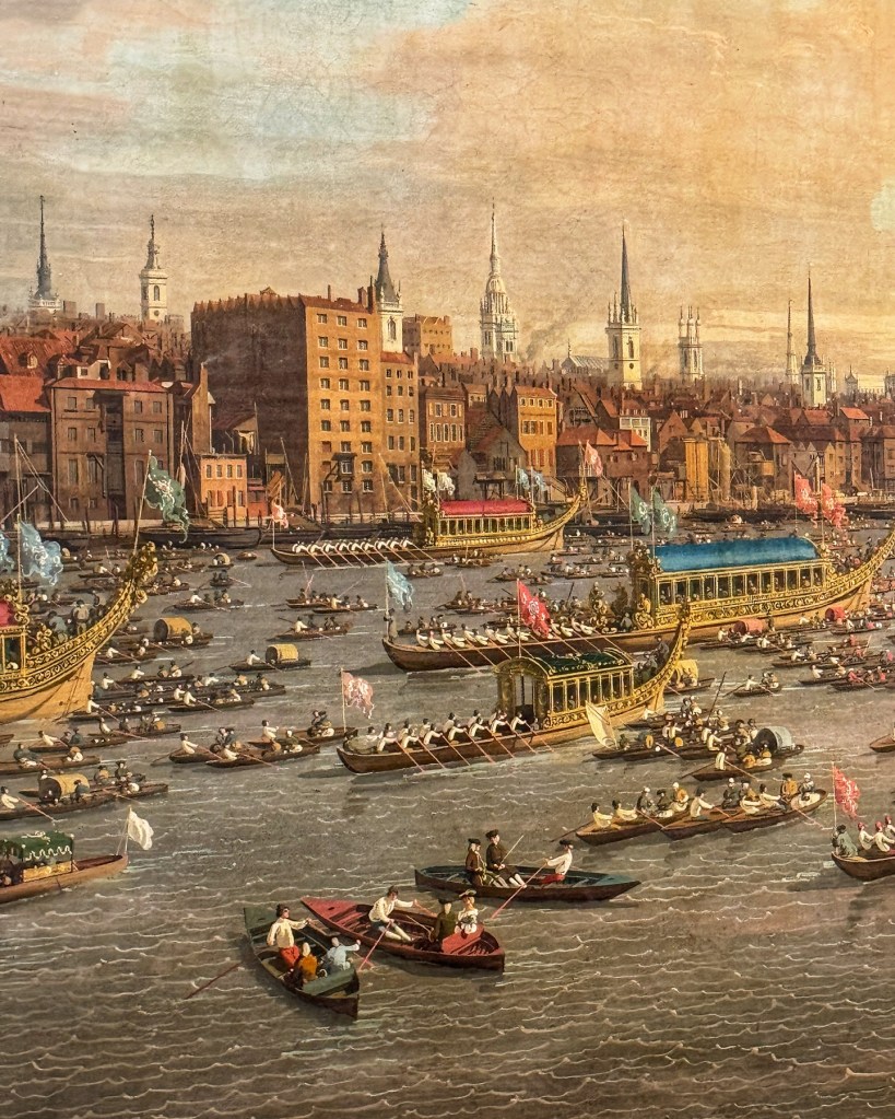 Canaletto (1697-1768), The River Thames with St Paul’s Cathedral on Lord Mayor’s Day, c. 1748, Oil on canvas, 118  x 238 cm, the Lobkowicz Palace, Prague