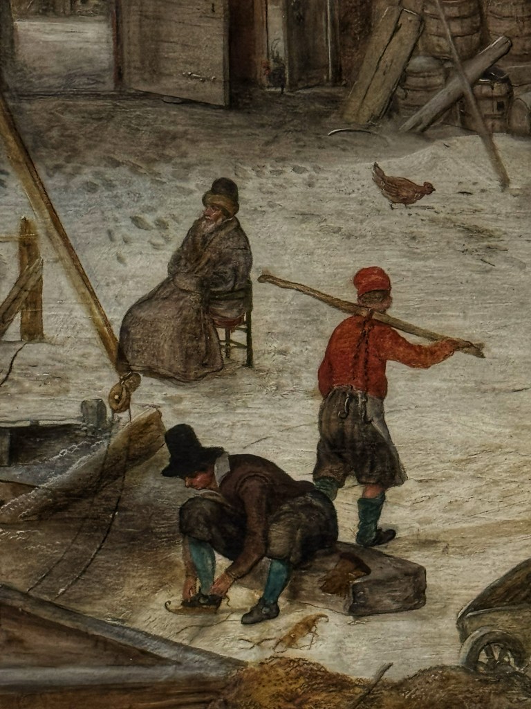 Hendrick Avercamp (1585–1634), A Scene on the Ice near a Town, c.1615, Oil on oak panel, 58 × 89.8 cm, The National Gallery, London