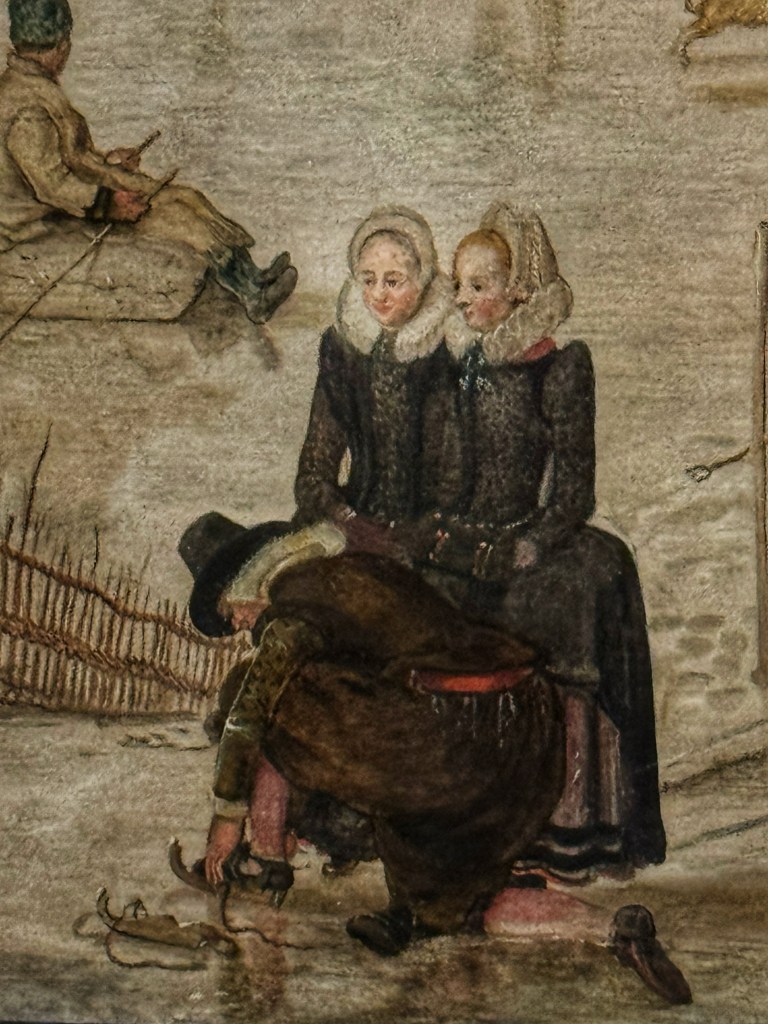 Hendrick Avercamp (1585–1634), A Scene on the Ice near a Town, c.1615, Oil on oak panel, 58 × 89.8 cm, The National Gallery, London