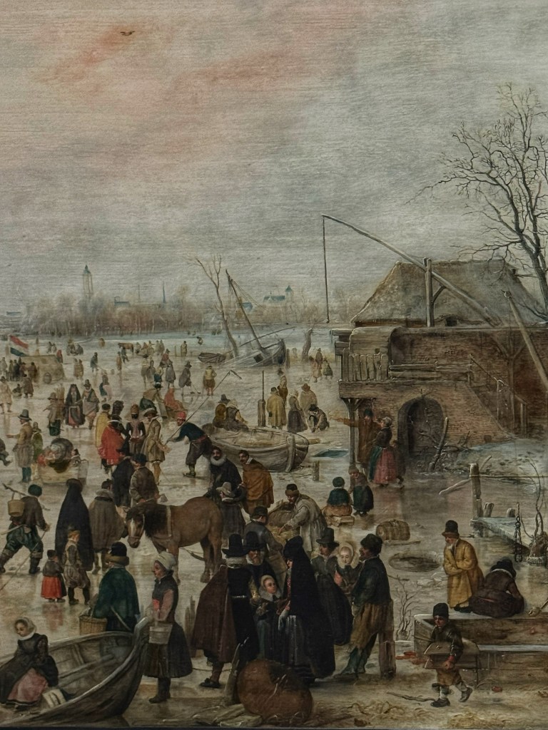 Hendrick Avercamp (1585–1634), A Scene on the Ice near a Town, c.1615, Oil on oak panel, 58 × 89.8 cm, The National Gallery, London