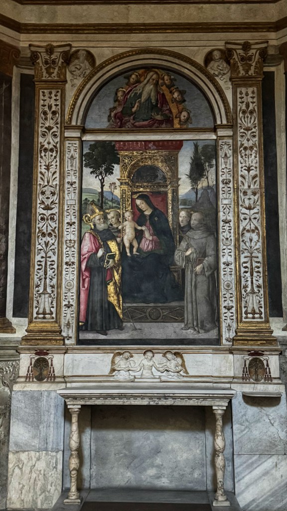 Pinturicchio (c. 1454–1513), Madonna and Child with Saints, 1488–1490, Fresco, Basso Della Rovere Chapel, Basilica of Santa Maria del Popolo, Rome
