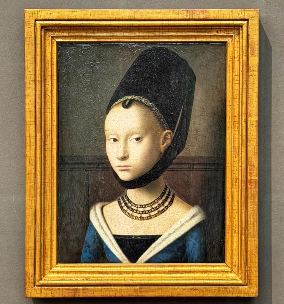 Petrus Christus (active c. 1444–1476), Portrait of a Young Woman, c.1470, Oil on oak panel, 29 x 22.5 cm, Gemäldegalerie, Berlin