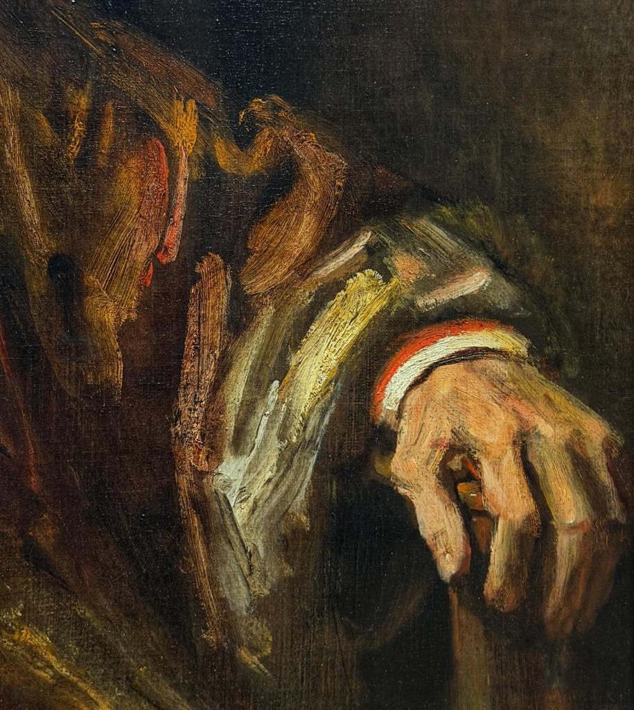 Probably by Rembrandt van Rijn (1606–1669),? An Old Man in an Armchair, c. 1652, oil on canvas, 111 × 88 cm, The National Gallery, London (NG6274)