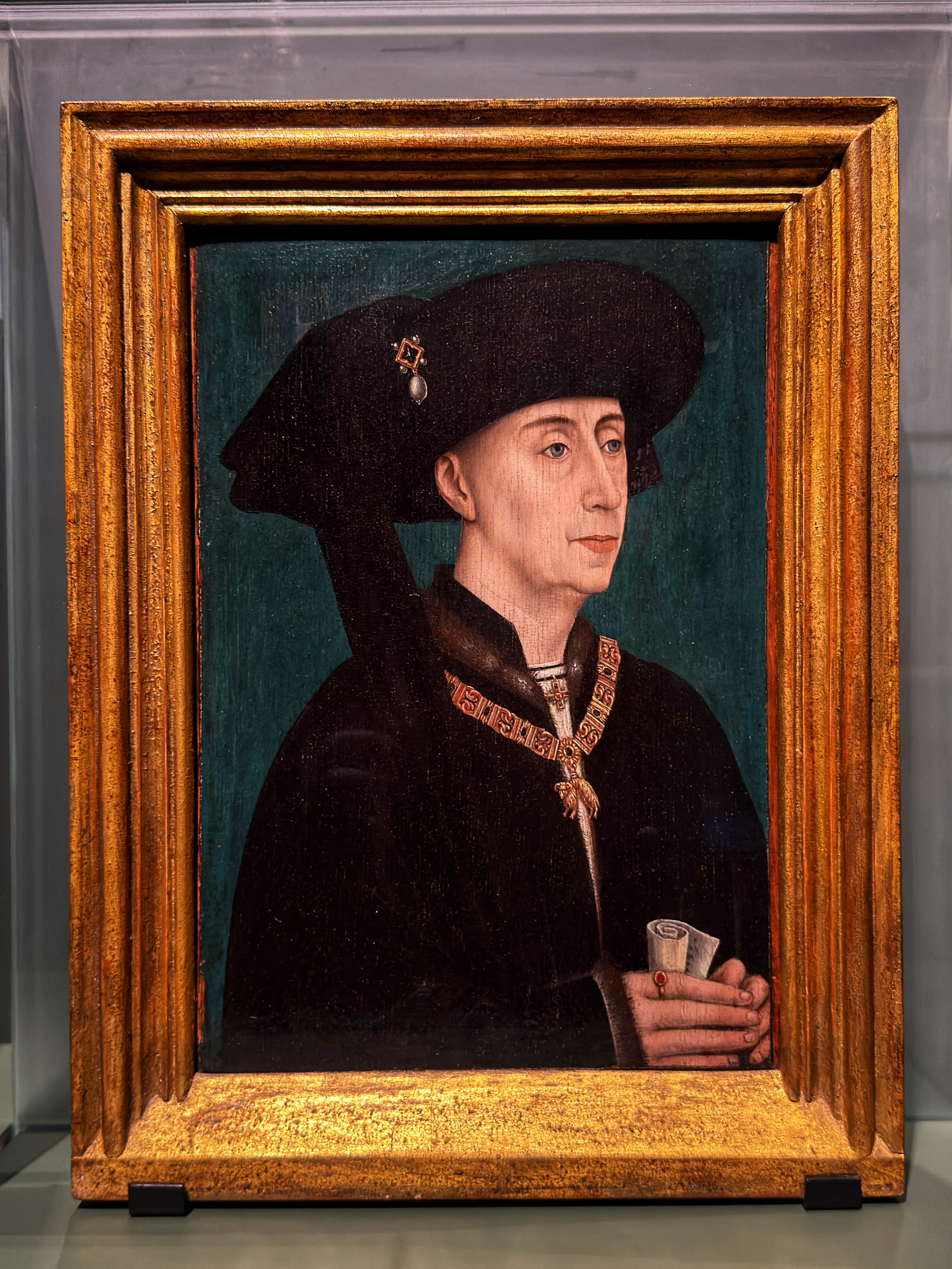 Anonymous Master after Rogier van der Weyden (c. 1399/1400–1464), Portrait of Philip the Good (1396–1467), second half of the 15th century, Oil on oak panel, 32.6 × 22.4 cm, Groeningemuseum, Bruges