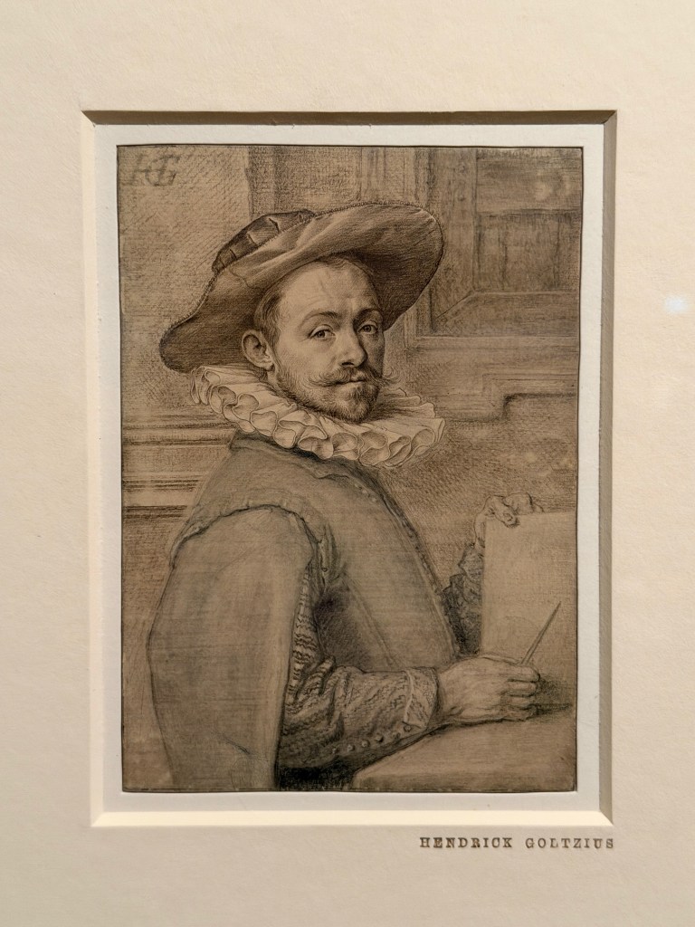 Hendrick Goltzius (1558–1617), Self-Portrait, c. 1588–1590, Black chalk on vellum, 146 × 104 mm, The British Museum